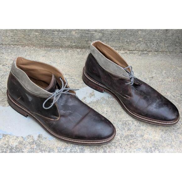 Cole Haan Mens Size 10.5 (M) Chukka Boots Brown Leather Suede Welt Ankle Lace-Up - Picture 4 of 9